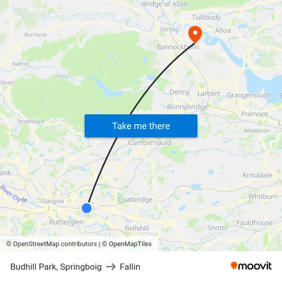 Budhill Park, Springboig to Fallin map