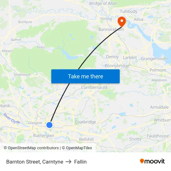 Barnton Street, Carntyne to Fallin map