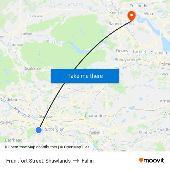 Frankfort Street, Shawlands to Fallin map