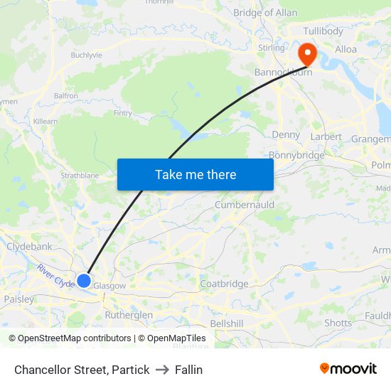 Chancellor Street, Partick to Fallin map