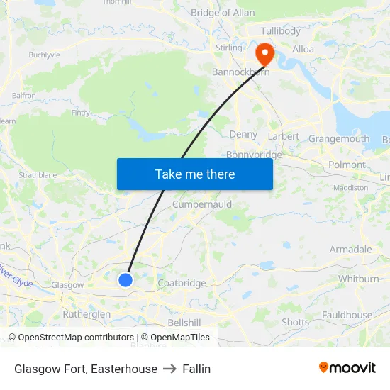 Glasgow Fort, Easterhouse to Fallin map