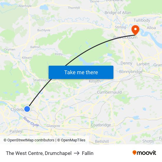 The West Centre, Drumchapel to Fallin map