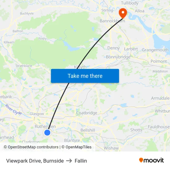 Viewpark Drive, Burnside to Fallin map