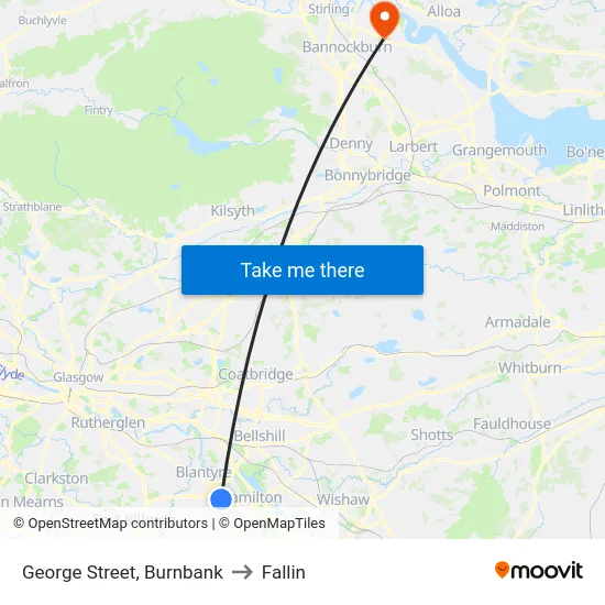 George Street, Burnbank to Fallin map