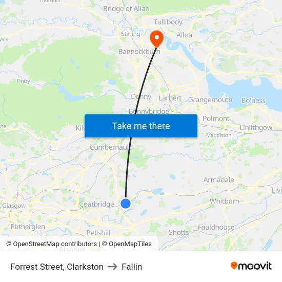 Forrest Street, Clarkston to Fallin map