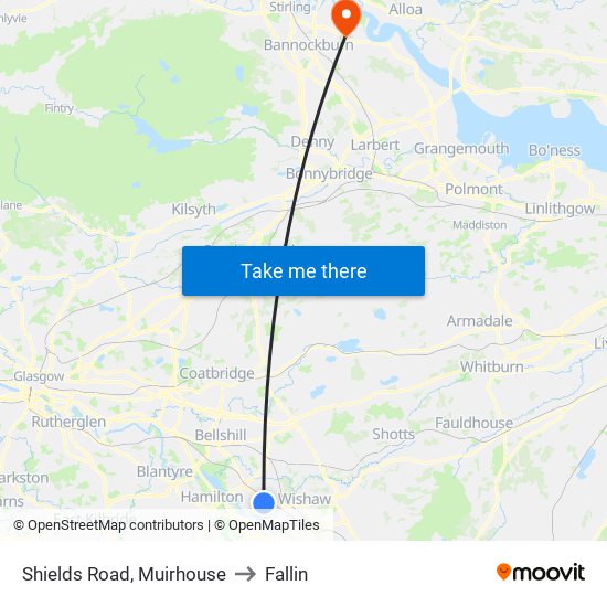 Shields Road, Muirhouse to Fallin map