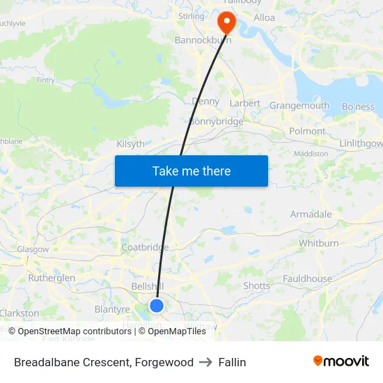 Breadalbane Crescent, Forgewood to Fallin map