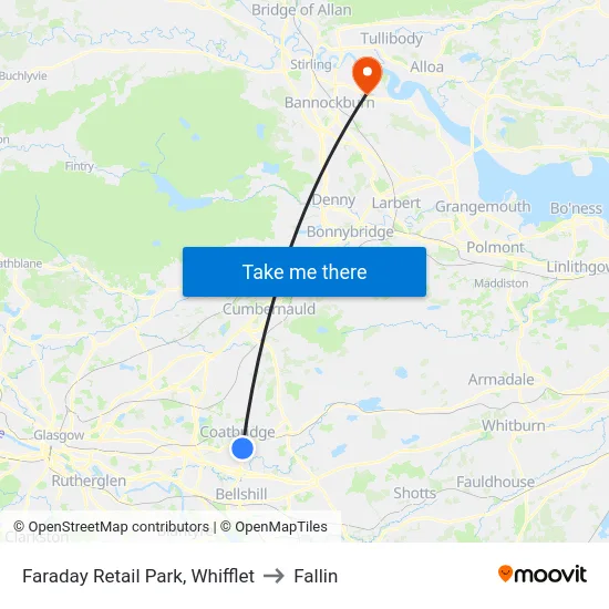 Faraday Retail Park, Whifflet to Fallin map
