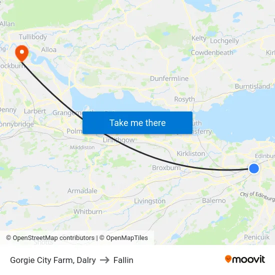 Gorgie City Farm, Dalry to Fallin map