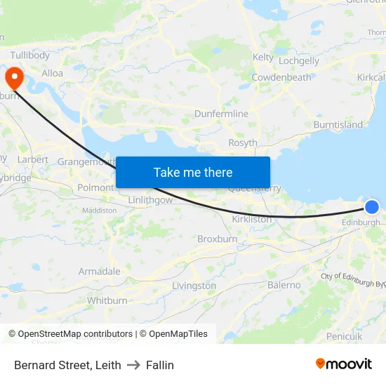 Bernard Street, Leith to Fallin map