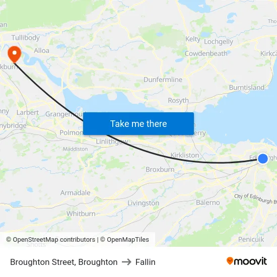 Broughton Street, Broughton to Fallin map