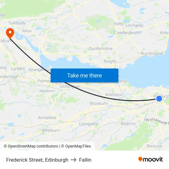 Frederick Street, Edinburgh to Fallin map