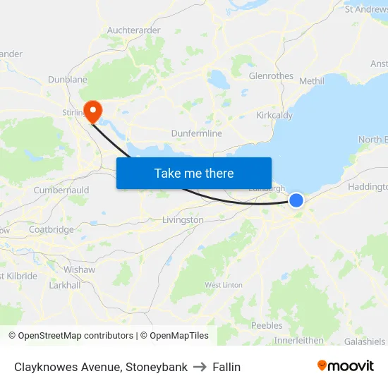 Clayknowes Avenue, Stoneybank to Fallin map