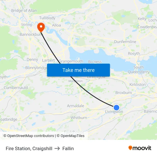 Fire Station, Craigshill to Fallin map
