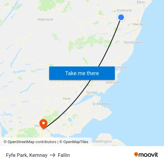 Fyfe Park, Kemnay to Fallin map