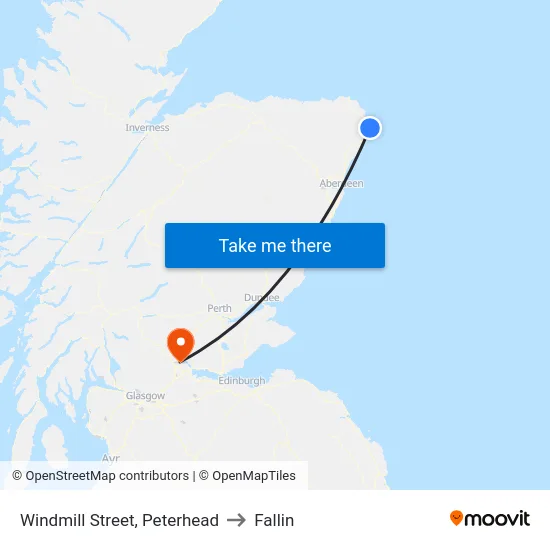 Windmill Street, Peterhead to Fallin map