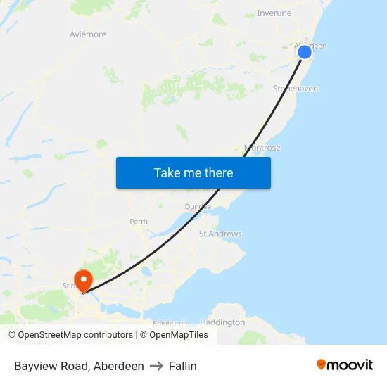 Bayview Road, Aberdeen to Fallin map