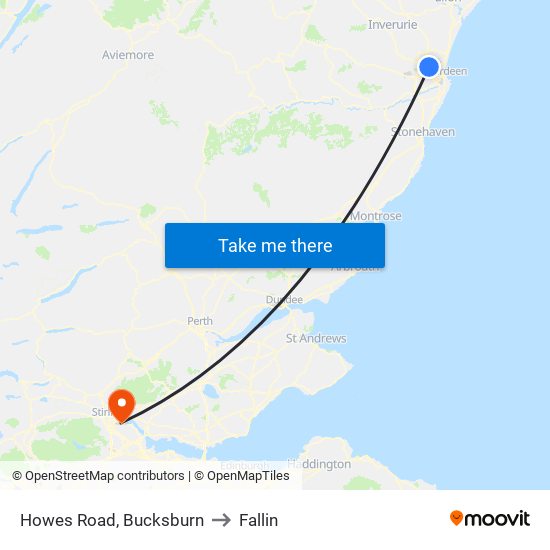 Howes Road, Bucksburn to Fallin map