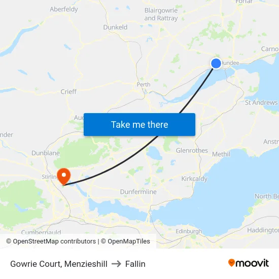 Gowrie Court, Menzieshill to Fallin map