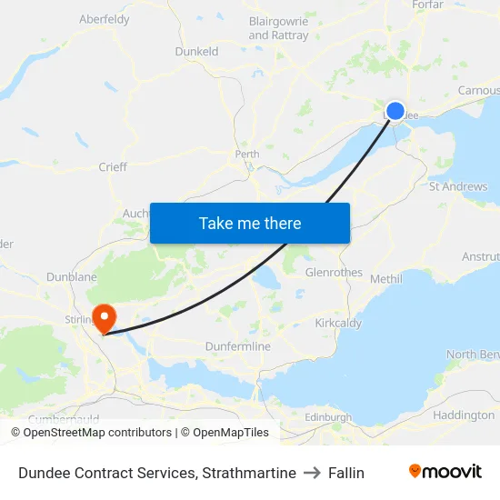 Dundee Contract Services, Strathmartine to Fallin map