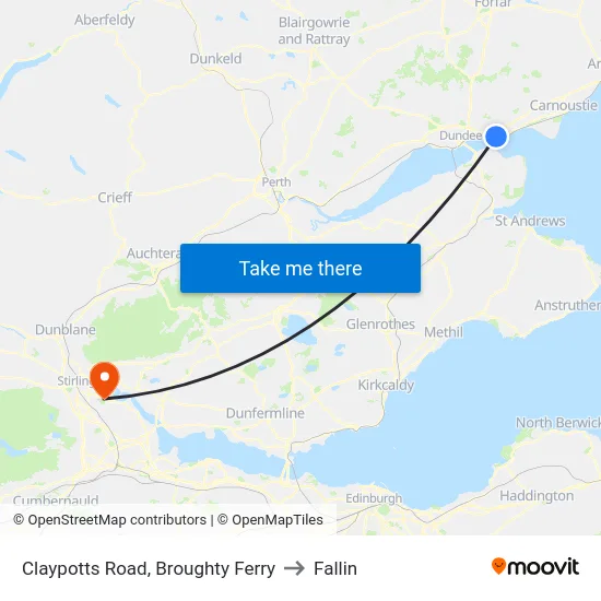 Claypotts Road, Broughty Ferry to Fallin map