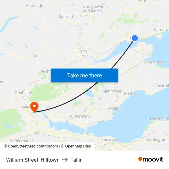 William Street, Hilltown to Fallin map