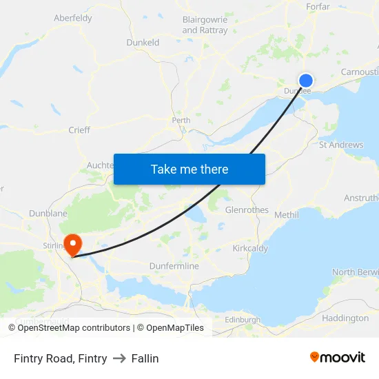 Fintry Road, Fintry to Fallin map