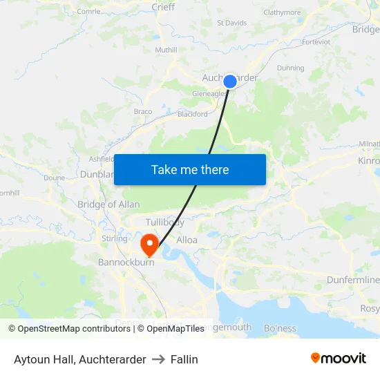 Aytoun Hall, Auchterarder to Fallin map