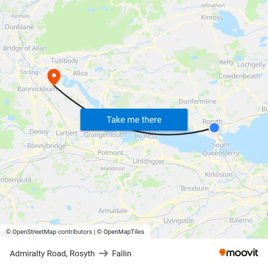 Admiralty Road, Rosyth to Fallin map