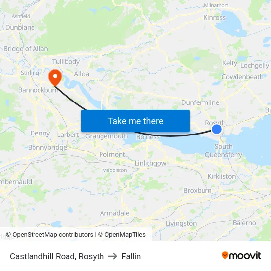 Castlandhill Road, Rosyth to Fallin map