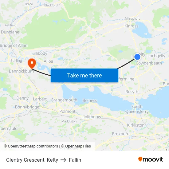 Clentry Crescent, Kelty to Fallin map