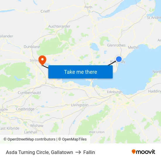 Asda Turning Circle, Gallatown to Fallin map