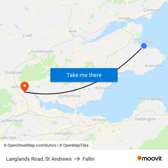 Langlands Road, St Andrews to Fallin map