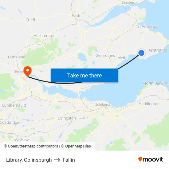 Library, Colinsburgh to Fallin map