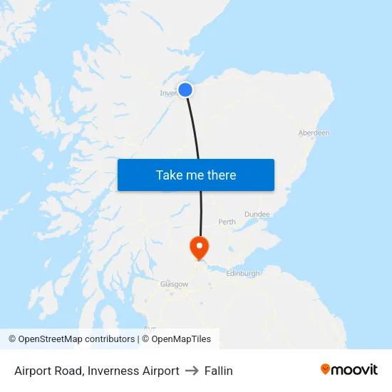 Airport Road, Inverness Airport to Fallin map