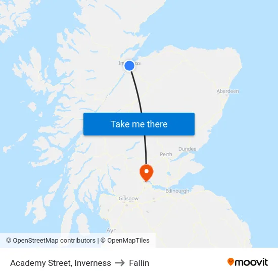 Academy Street, Inverness to Fallin map