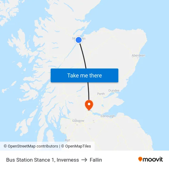 Bus Station Stance 1, Inverness to Fallin map