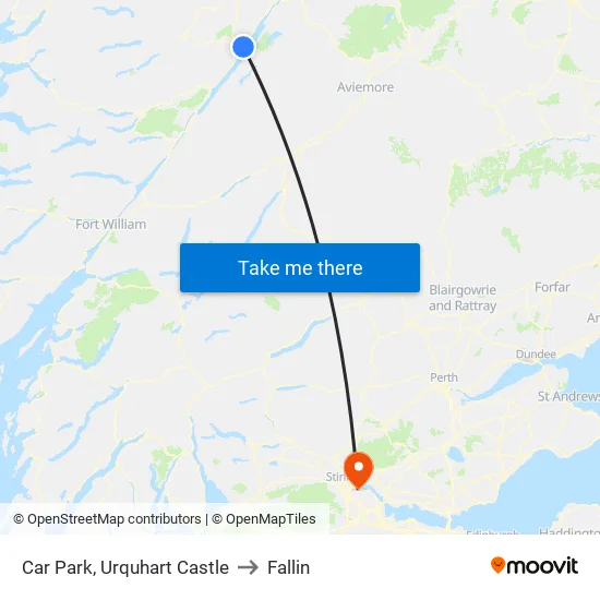 Car Park, Urquhart Castle to Fallin map
