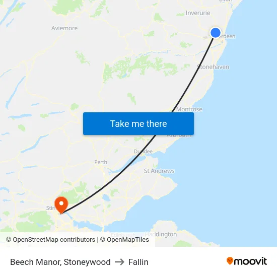 Beech Manor, Stoneywood to Fallin map