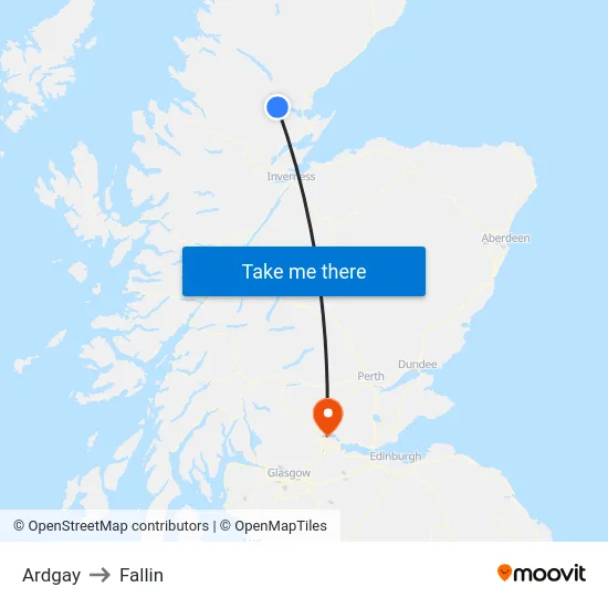 Ardgay to Fallin map