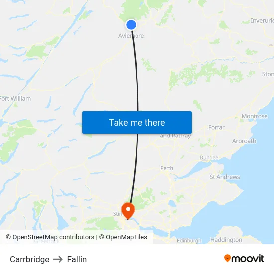Carrbridge to Fallin map