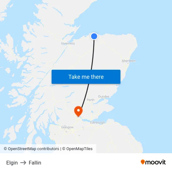 Elgin to Fallin map
