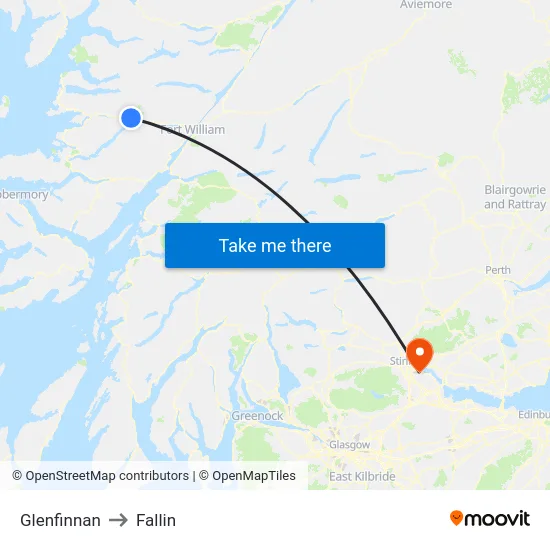 Glenfinnan to Fallin map