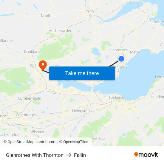 Glenrothes With Thornton to Fallin map