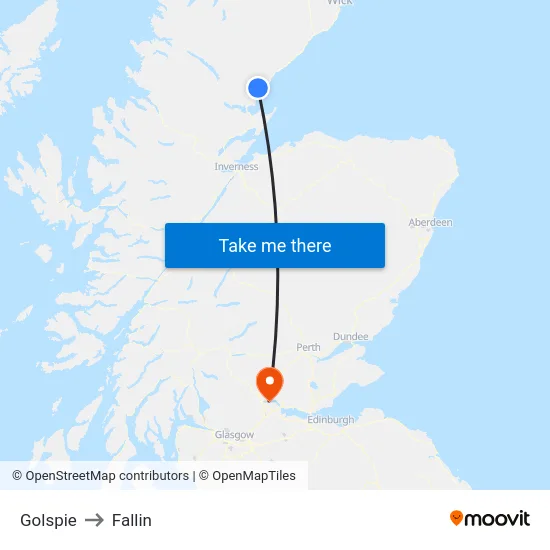 Golspie to Fallin map