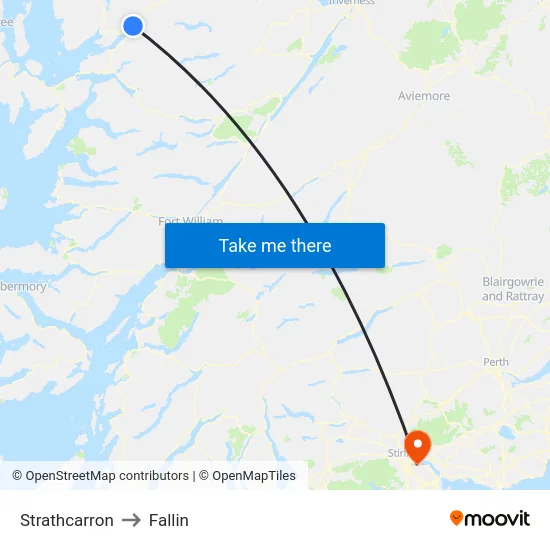 Strathcarron to Fallin map