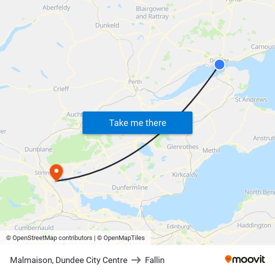 Malmaison, Dundee City Centre to Fallin map