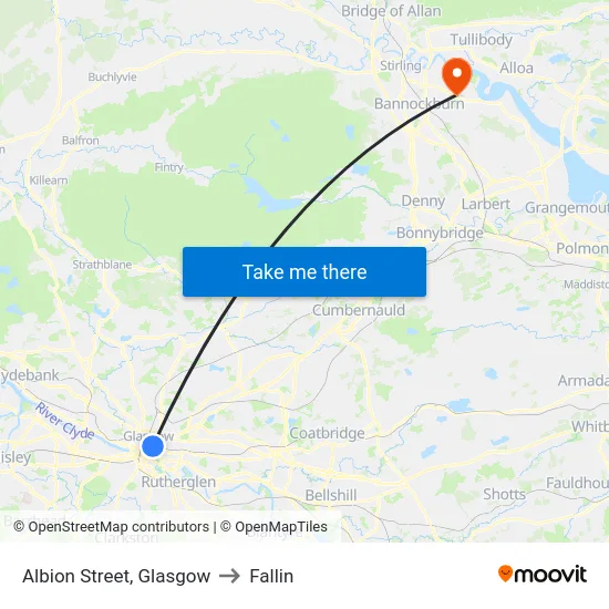 Albion Street, Glasgow to Fallin map