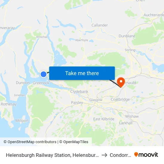 Helensburgh Railway Station, Helensburgh to Condorrat map