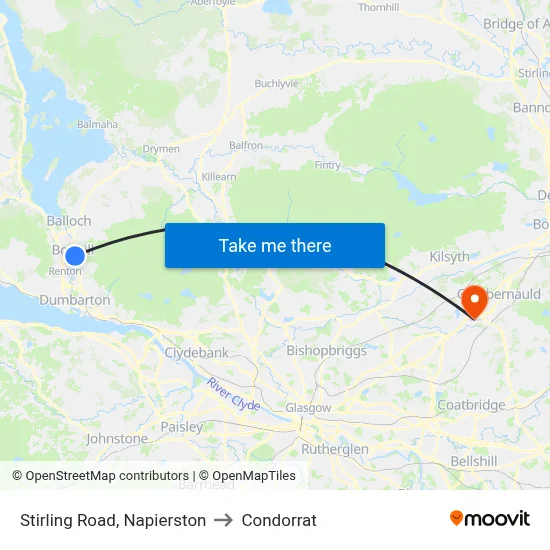 Stirling Road, Napierston to Condorrat map